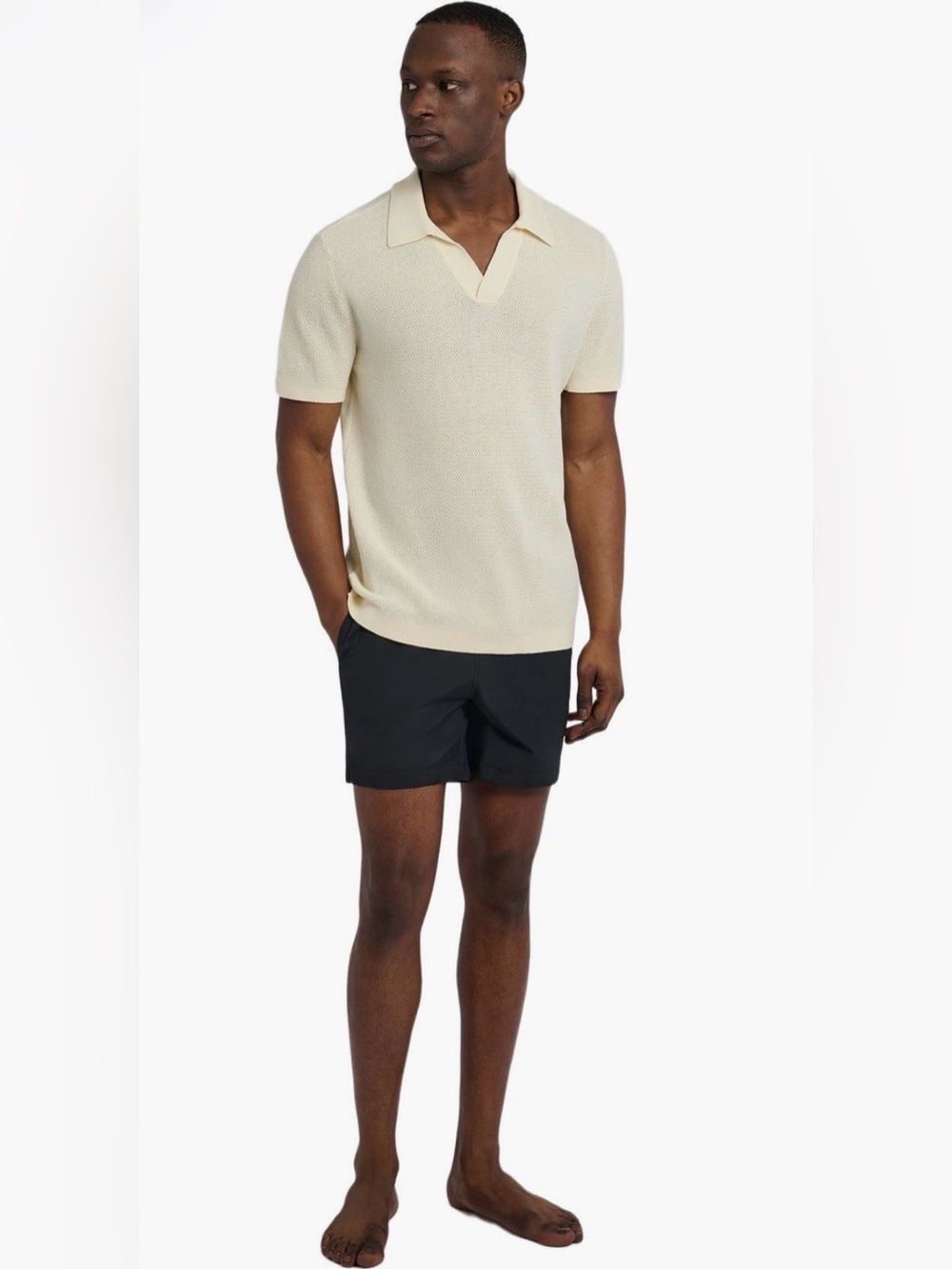 🔥 $150 Onia Cotton Textured Johnny Collar Polo Men’s Sz M 🔥